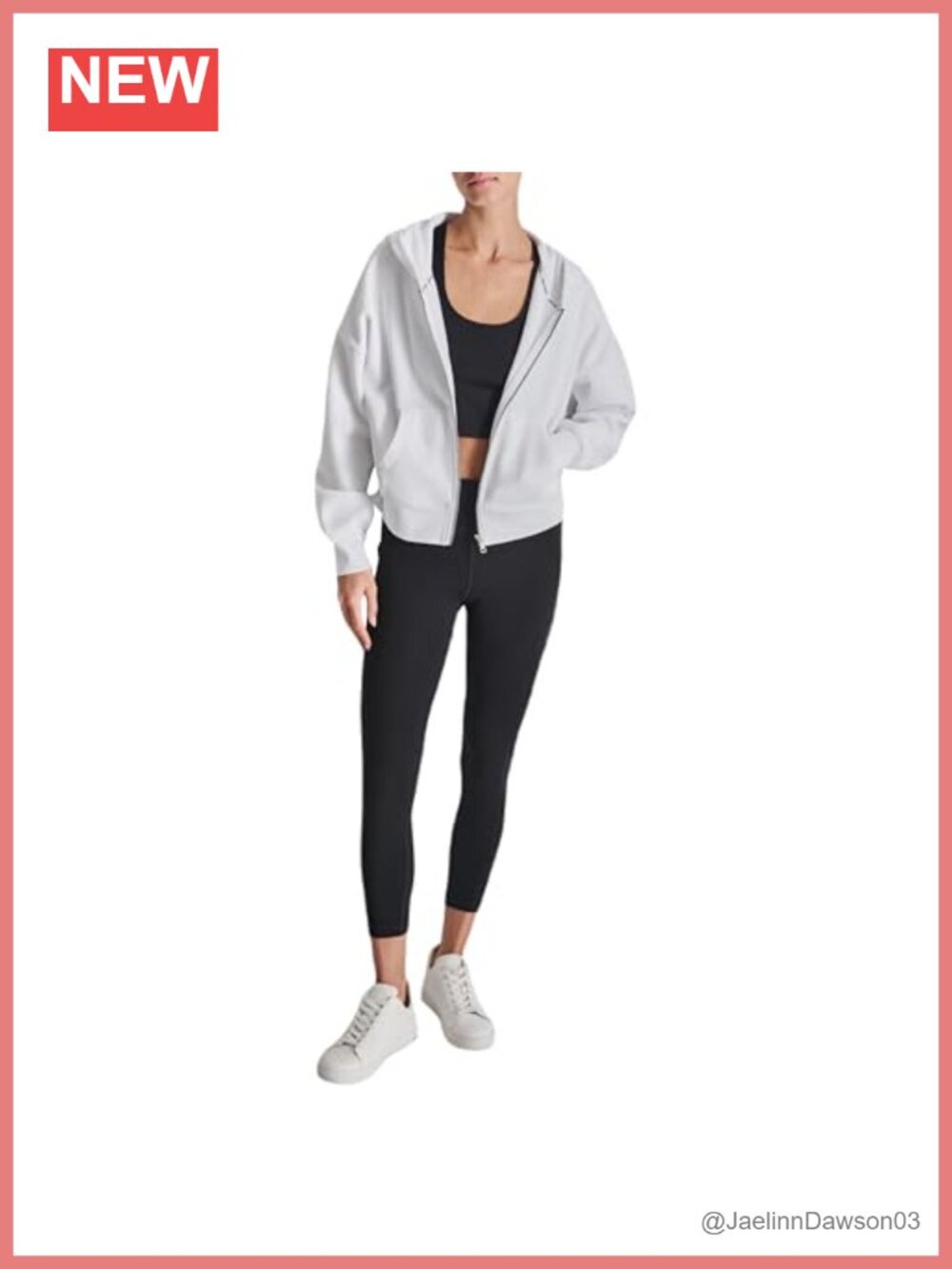 Womens Full Zip Fleece Hoodie Studded Logo Long Sleeve Active Sweatshirt